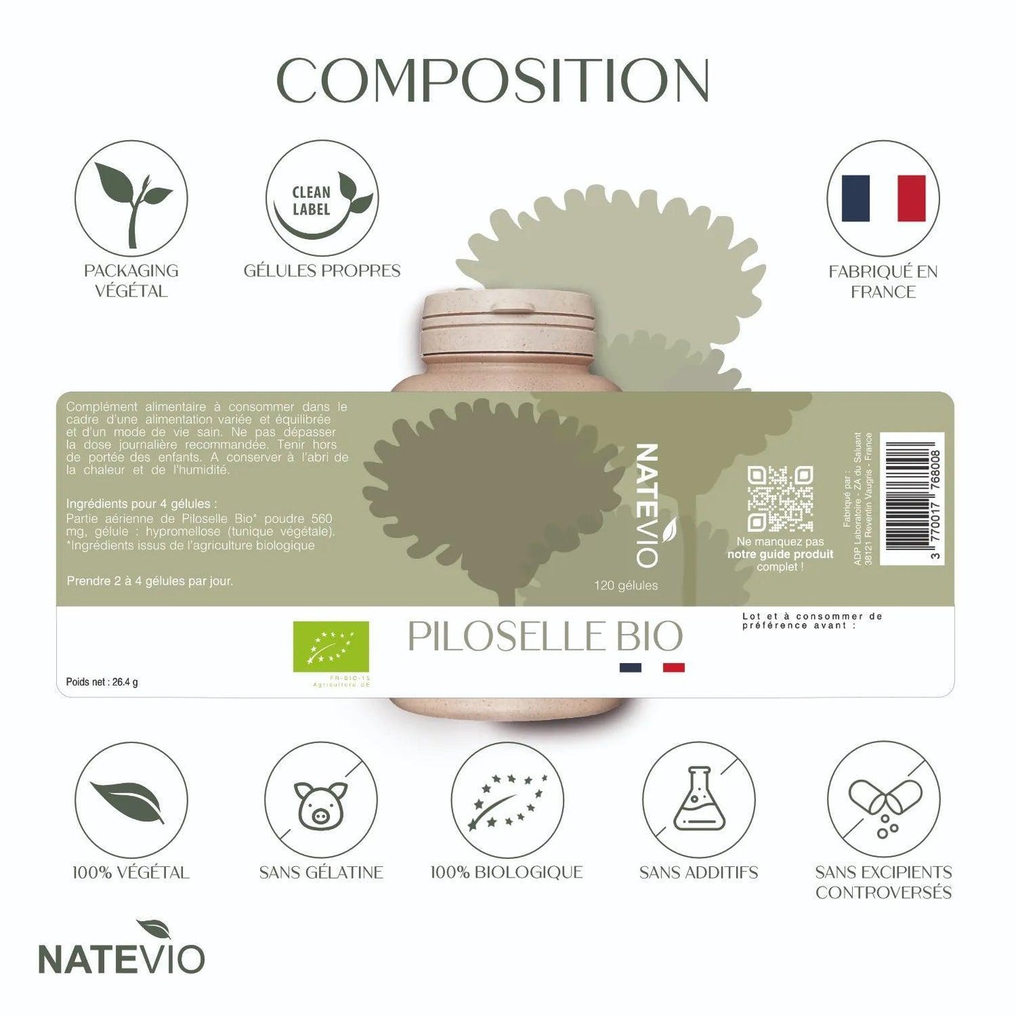 image composition piloselle étiquette pictogrammes recommandations