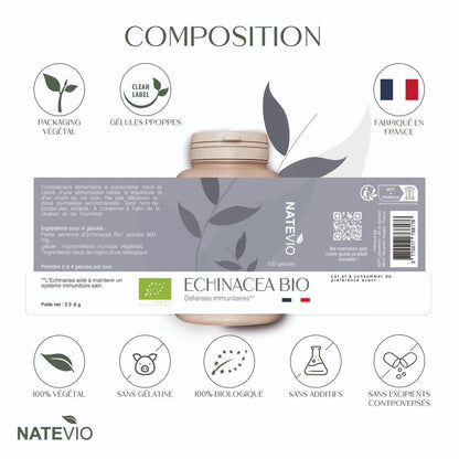 Echinacea Bio 120 gélules - NATEVIO