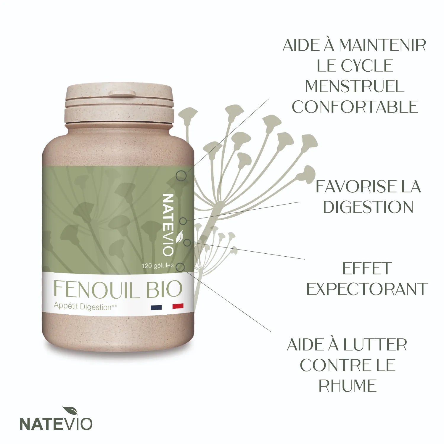 Fenouil Bio 120 gélules – NATEVIO