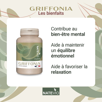 GRIFFONIA Extrait titré à 30 % de 5-HTP – 120 gélules