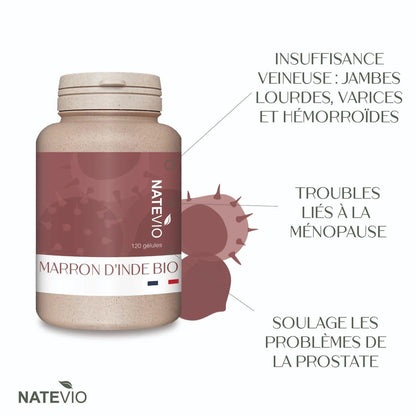 Marron d'Inde Bio 120 gélules - NATEVIO