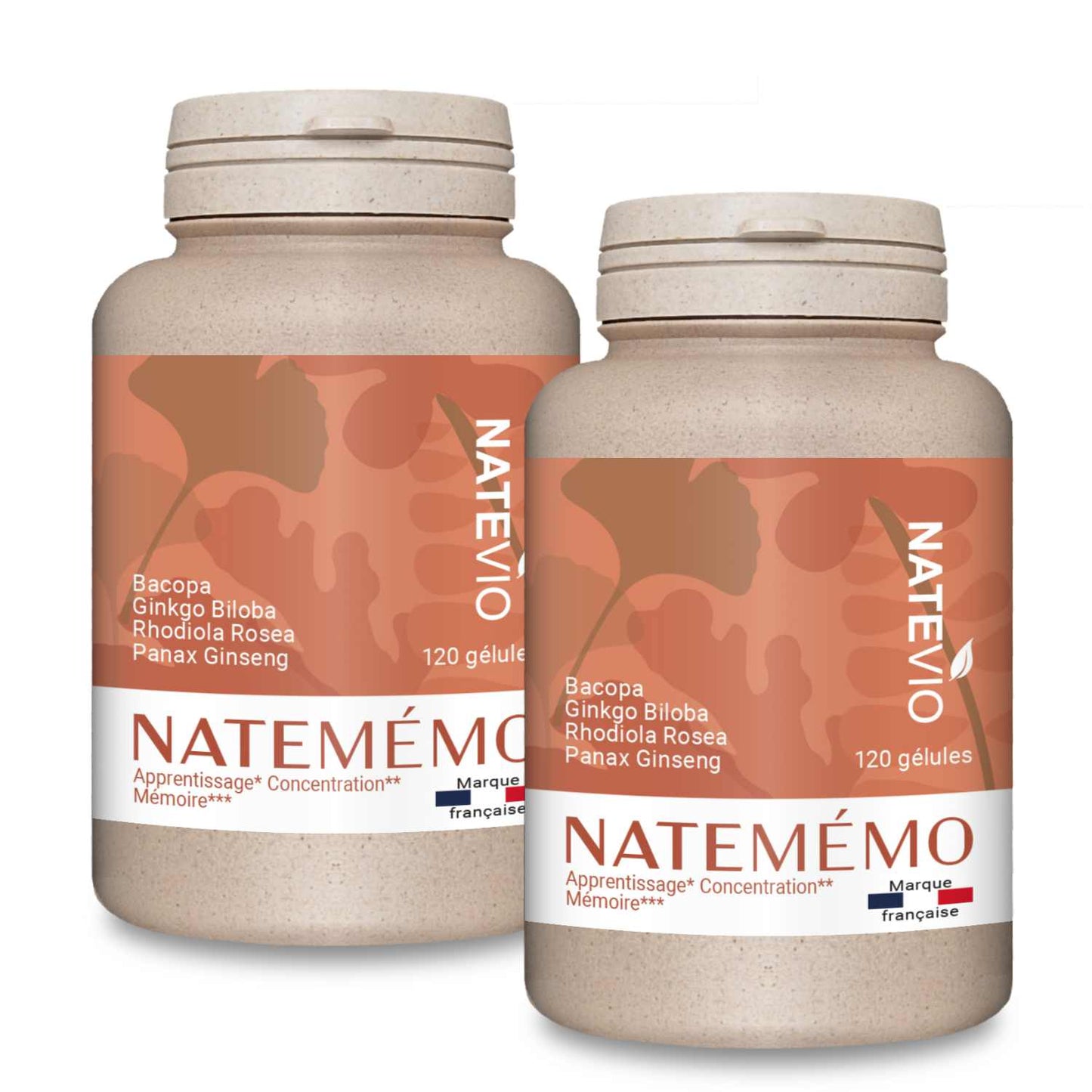 NATEMEMO Bacopa Rhodiola Gingko Ginseng