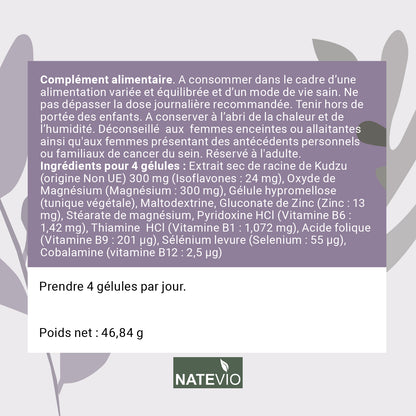 NATEKUDZU Kudzu Sélénium Magnésium Zinc Vitamines B