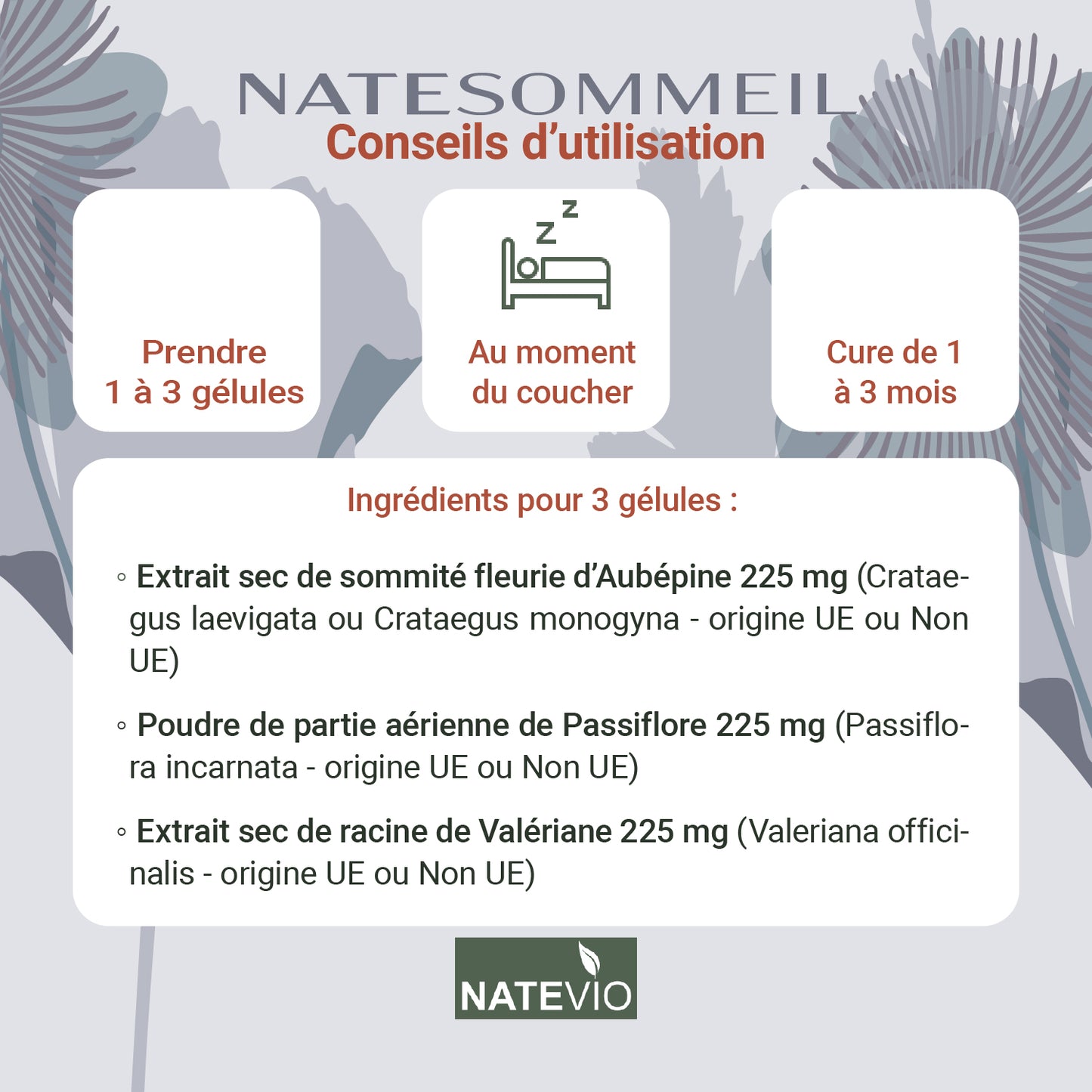 NATESOMMEIL Aubépine Passiflore Valériane