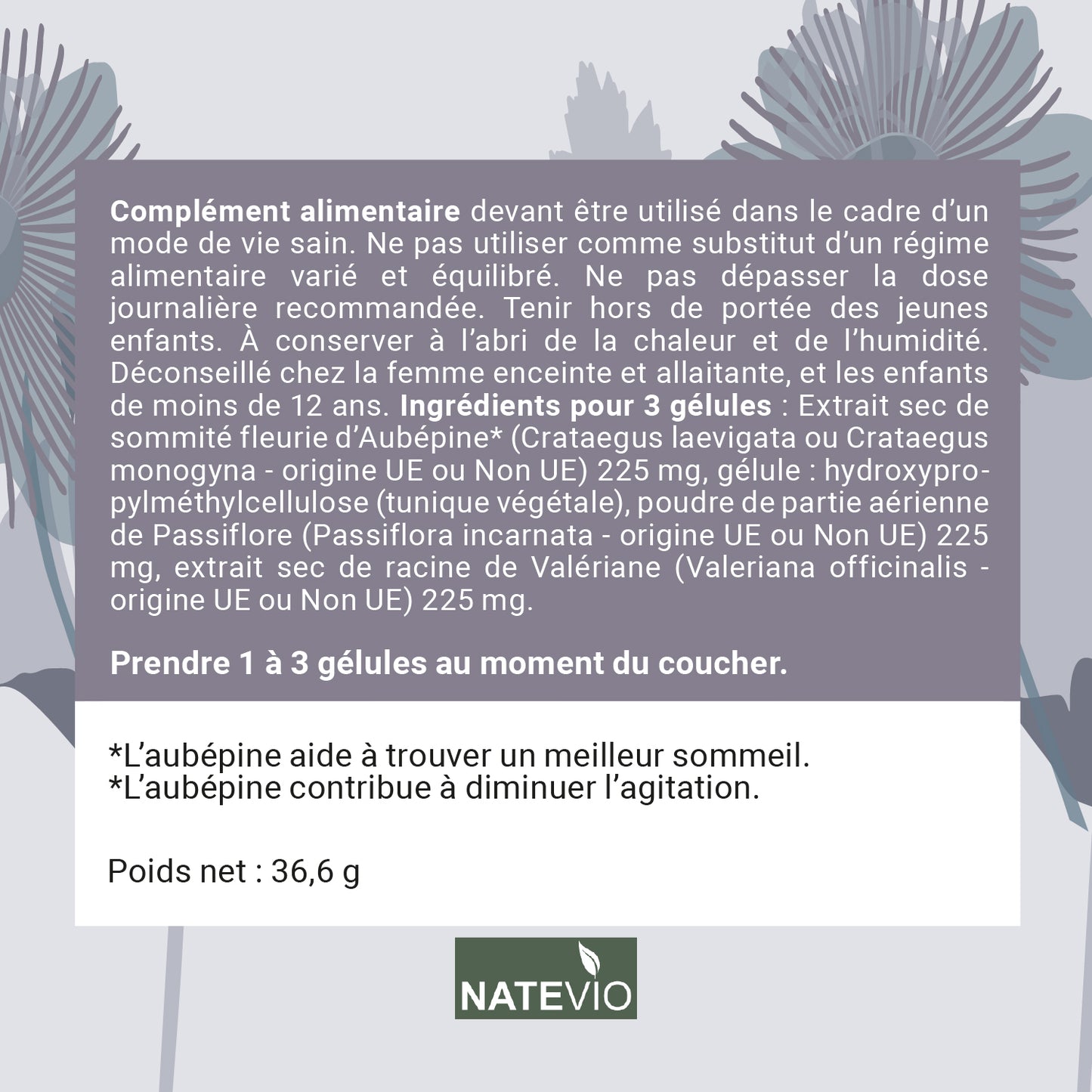 NATESOMMEIL Aubépine Passiflore Valériane