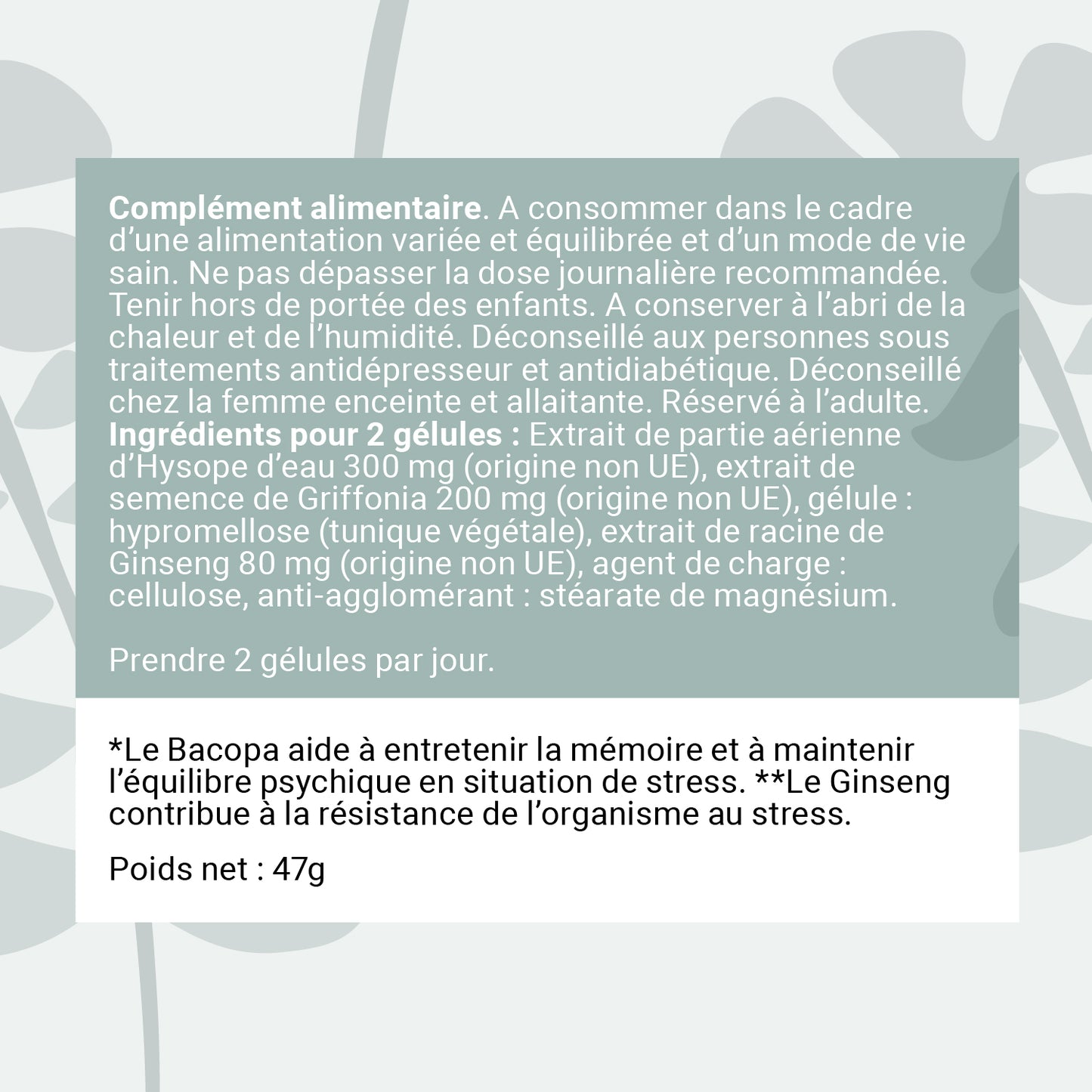 NATESTRESS Bacopa Griffonia Ginseng