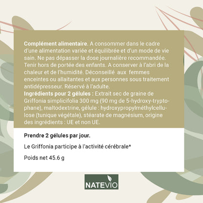 GRIFFONIA Natevio – Équilibre émotionnel, Stress & Bien-être – 120 gélules