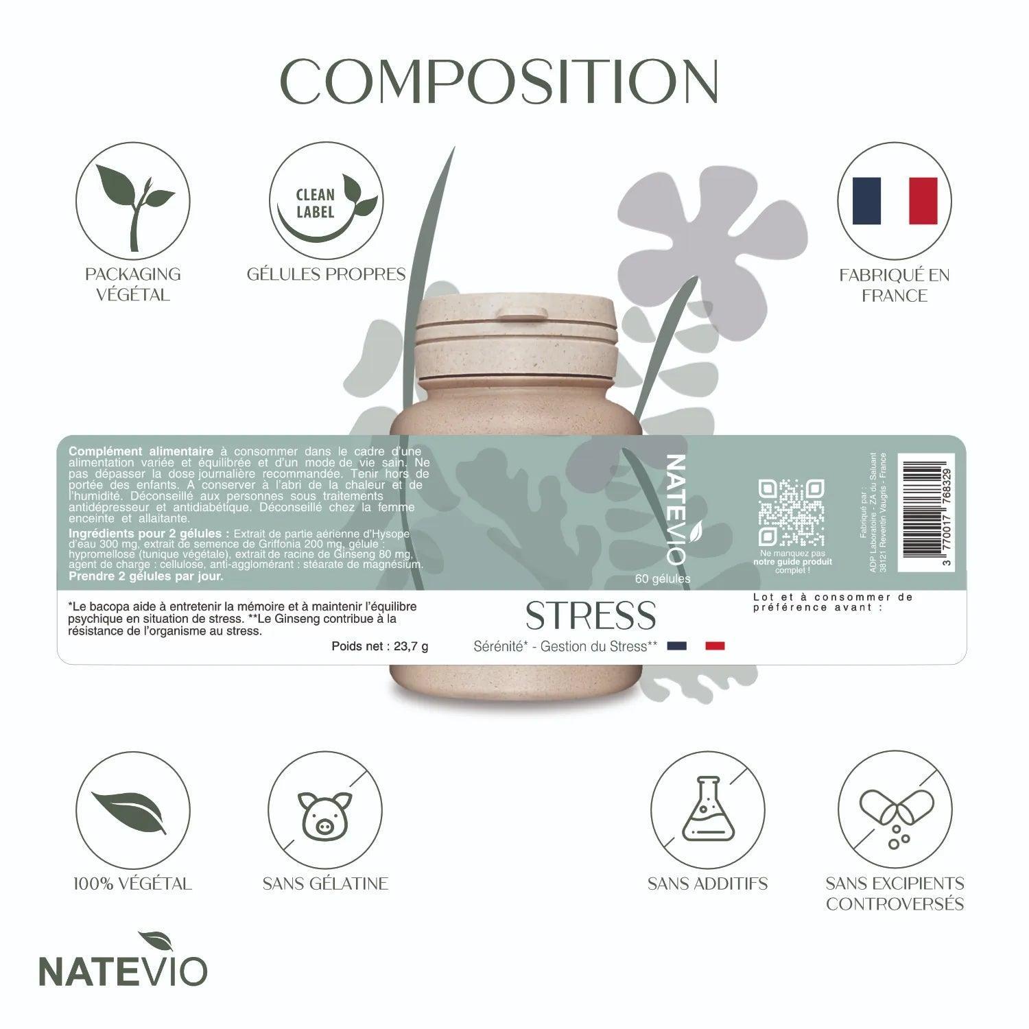 image composition etiquette stress relaxant plantes gelules naturel